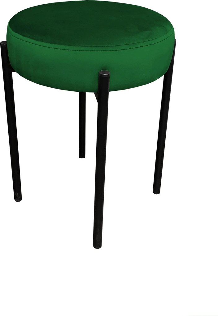 Taboret DIOR stelaż metalowy tkanina Welur : Kolor Stelaża - Czarny , Kolor tkaniny - VELVET - MG25, Typ tkaniny - Velvet