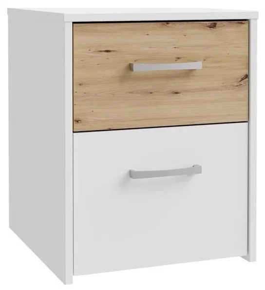 Szafka nocna URO dąb artisan/biała