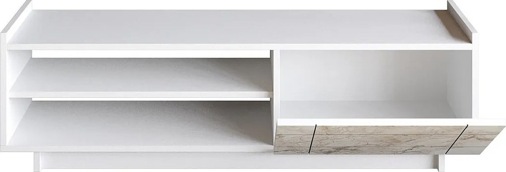 Nowoczesny stolik pod TV – 140 cm – Biały – Płyta wiórowa pokryta melaminą