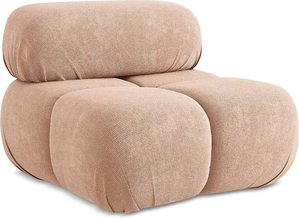 Fotel - z tkaniny szenilowej - brzoskwiniowy - LOKUA