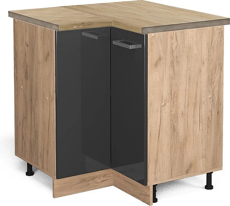 Szafka narożna antracyt wysoki połysk 75.6x60x81.6 r-line