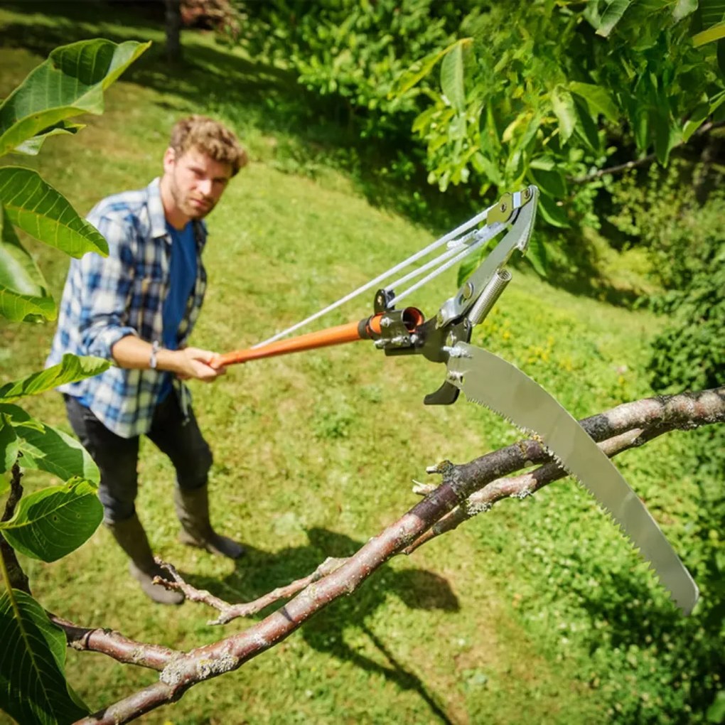 Teleskopowa piła z nożycami MOREL, 2,6m, pomarańczowa Gardebruk