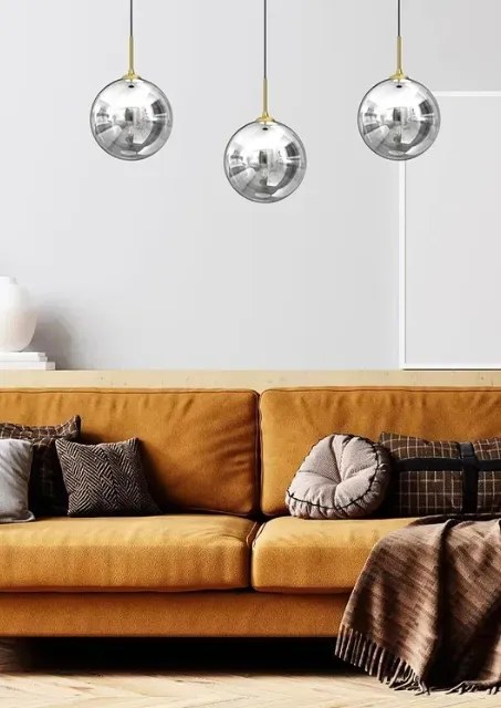 Potrójna lampa wisząca ze szklanymi kloszami - K558 L8-F21