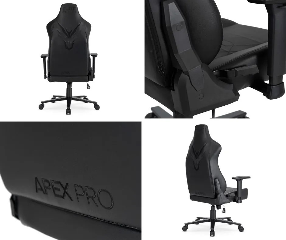 Fotel gamingowy Apex - ergonomiczny fotel dla graczy ekoskóra, czarny