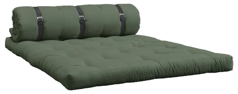 Sofa rozkładana z zielonym obiciem Karup Design Buckle Up Green