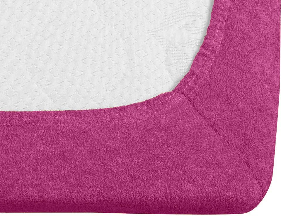 PrzytulneMieszkanie.pl Prześcieradło frotte EXCLUSIVE purpurowe 90 x 200 cm