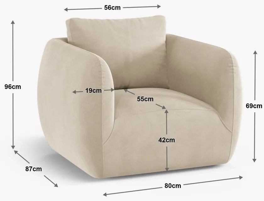 Ceglasty fotel Letizia – Micadoni