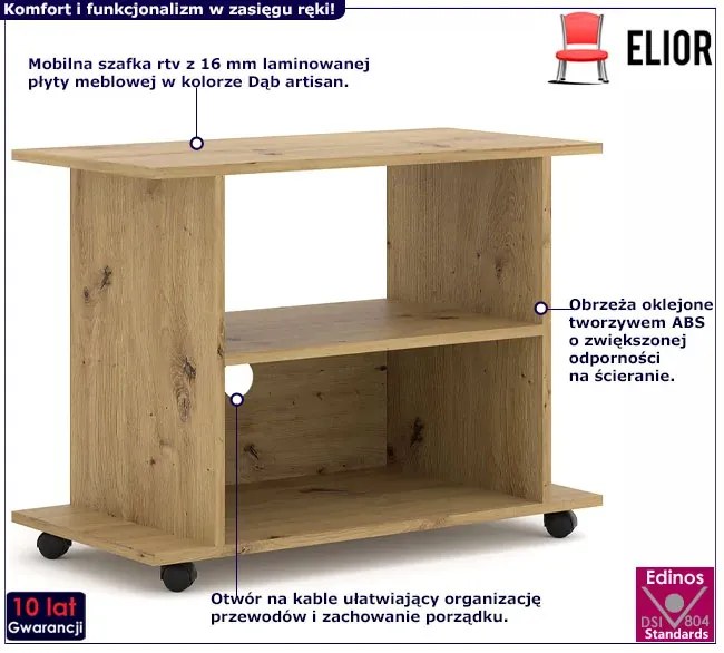 Mobilna Szafka Pod Tv Dąb Artisan C2-E87