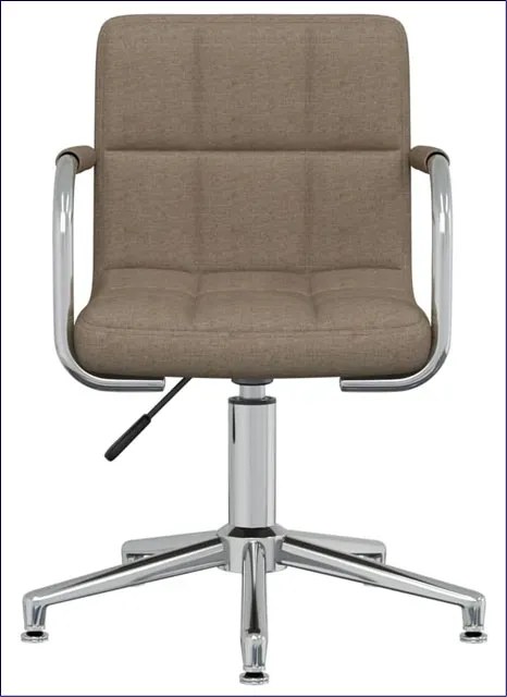 Pikowany fotel biurowy obrotowy bez kółek taupe B7-R59