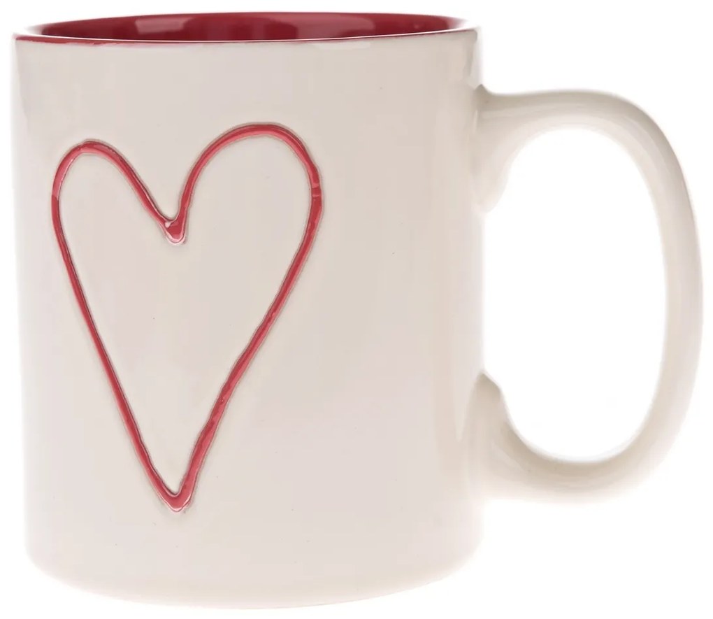 Kubek ceramiczny Red Heart, 600  ml