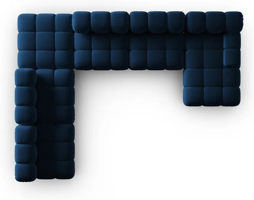 Niebieska aksamitna sofa 379 cm Bellis – Micadoni Home