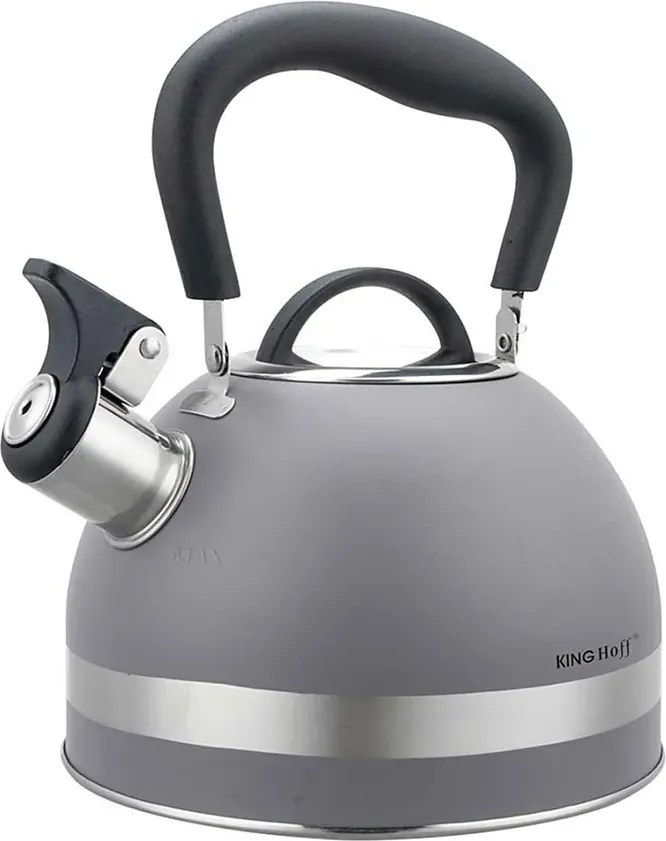 Szary tradycyjny czajnik z gwizdkiem na indukcję G2-K53