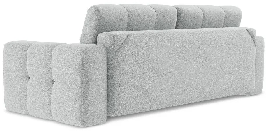 Jasnoszara rozkładana sofa z materiału bouclé 255 cm Milu – Makamii