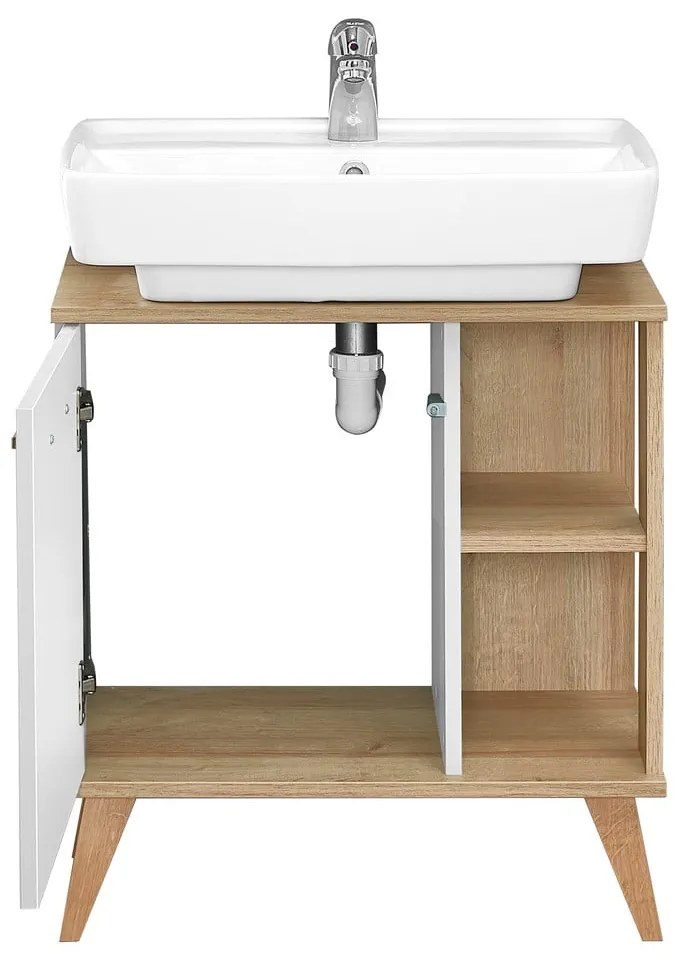 Biała szafka pod umywalkę bez baterii 61x65 cm Set 923 – Pelipal