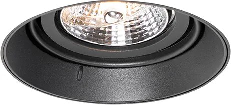 Zestaw 6 nowoczesnych reflektorów wpuszczanych czarnych GU10 AR70 okrągłych bezramkowych - Oneon