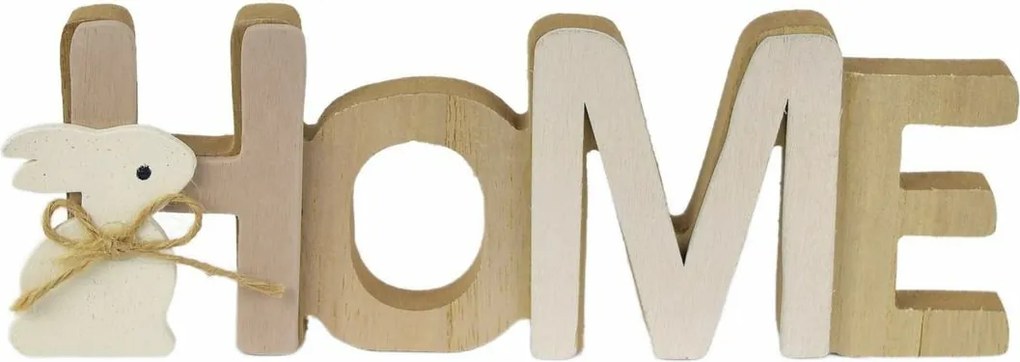 Drewniany napis HOME z zajączkiem 21,5 x 7,5 x 3 cm