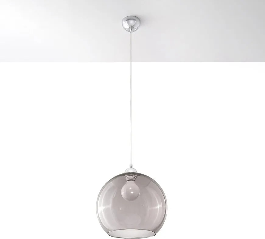 Lampy wiszące minimalistyczny Esfera, stal/szkło - 1 źródło światła 4000K - L.30 x H.120 cm - grafitowy
