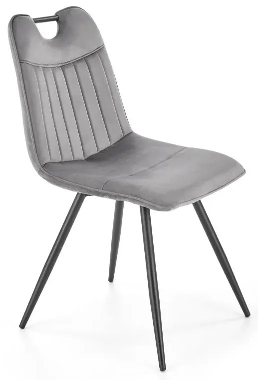 Krzesło tapicerowane K521 VELVET szare HALMAR