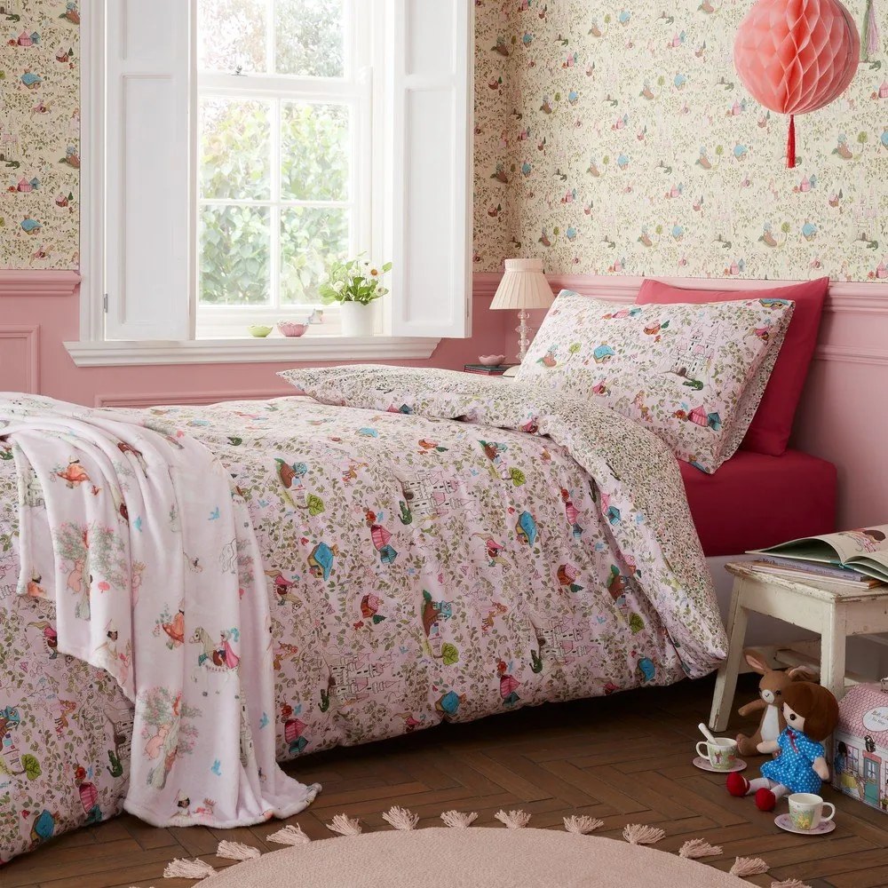 Różowa bawełniana pościel dziecięca dwuosobowa 200x200 cm Fairytale – Belle &amp; Boo