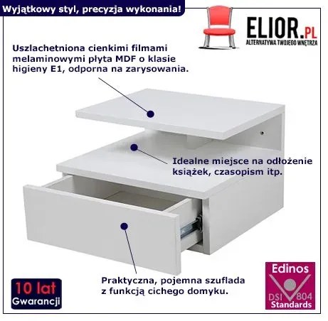 Biała designerska szafka nocna S7-P03