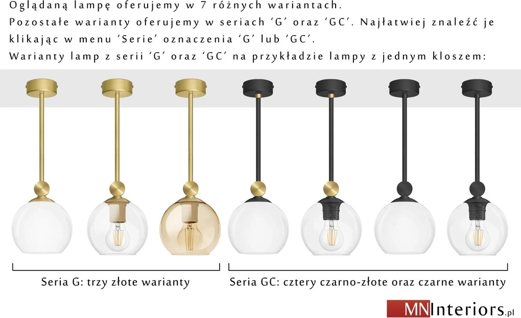 Złota lampa wisząca 4 kule G-S4T