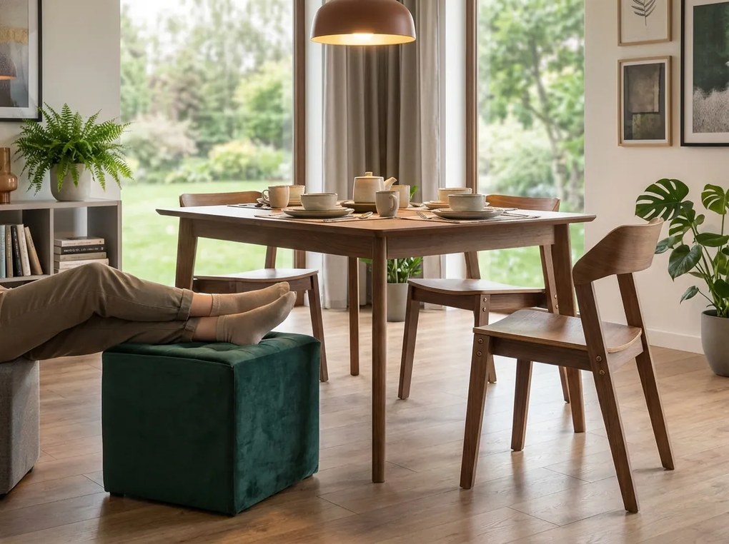 Zielony taboret LORI VELVET