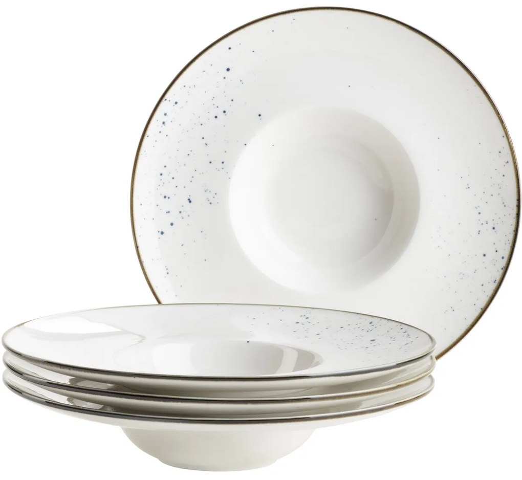 Mäser 4-częściowy zestaw talerzy dla smakoszyPintar Białe niebieskie kropki 26 cm