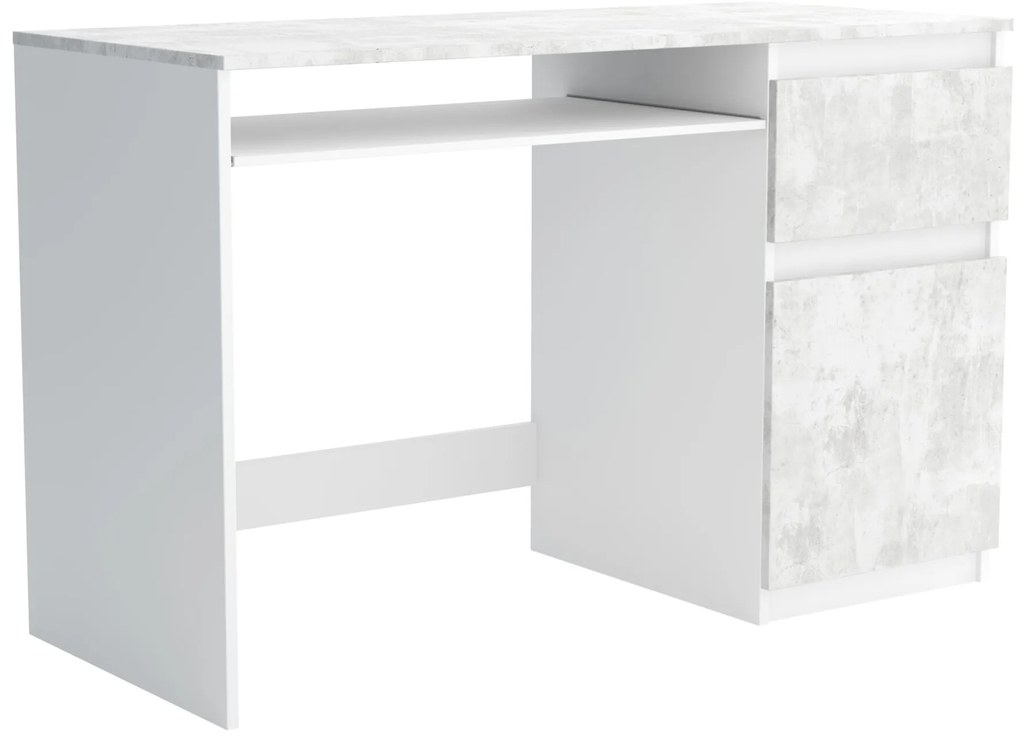 Biurko komputerowe młodzieżowe szkolne 120 cm REMI1 Biały/Beton