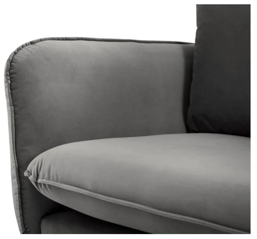 Ciemnoszara aksamitna sofa Cosmopolitan Design Vienna, 230 cm