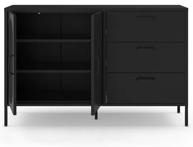 Czarna komoda 140x90 cm Diora – Marckeric