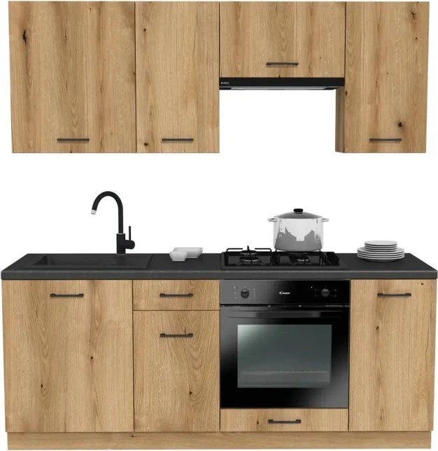 Zestaw Mebli Kuchennych MODERN 200 cm Dąb Evoke Loftowy