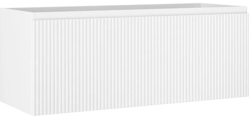 Mexen Rivel szafka łazienkowa podumywalkowa 120 cm, 1 szuflada, ryflowana , biała mat - 91A20-12047-1-BF01