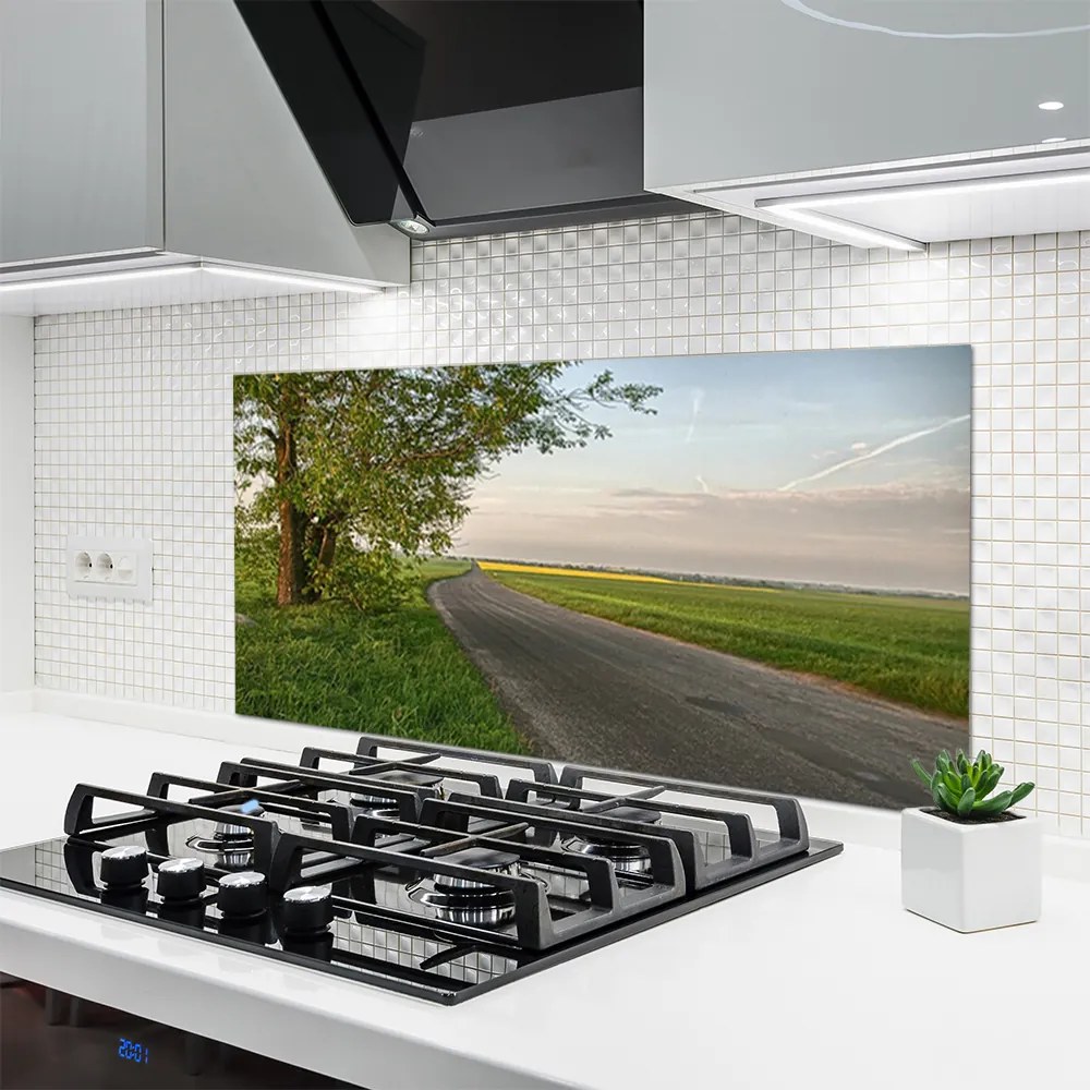 Panel Szklany do Kuchni Aleja Prowadząca W Nieznane