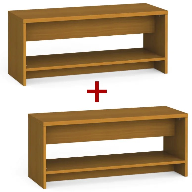 Ławka szatniowa z półka na obuwie 1+1 GRATIS, wzmocniona, 1000 mm, czereśnia