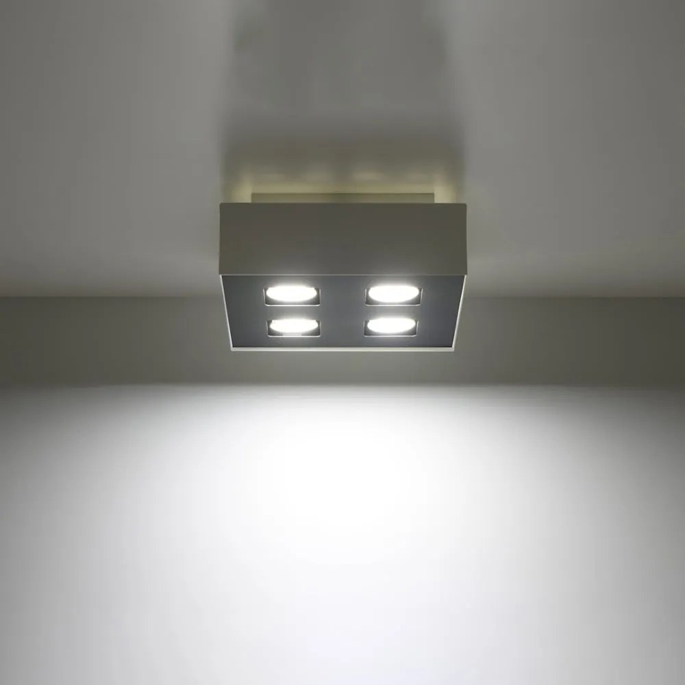 Biała lampa sufitowa z metalowym kloszem 24x24 cm Hydra – Nice Lamps