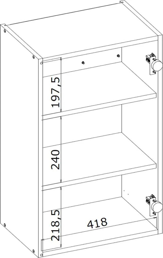 Kuchenna szafka modułowa wisząca nad zmywarkę BELLA G-45/72 biały mat