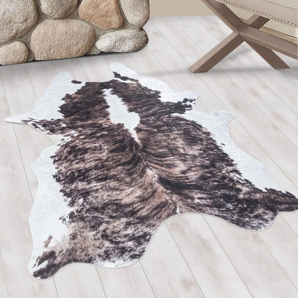 Ciemnobrązowa syntetyczna skóra na podłogę 100x135 cm Etosha – Ayyildiz Carpets