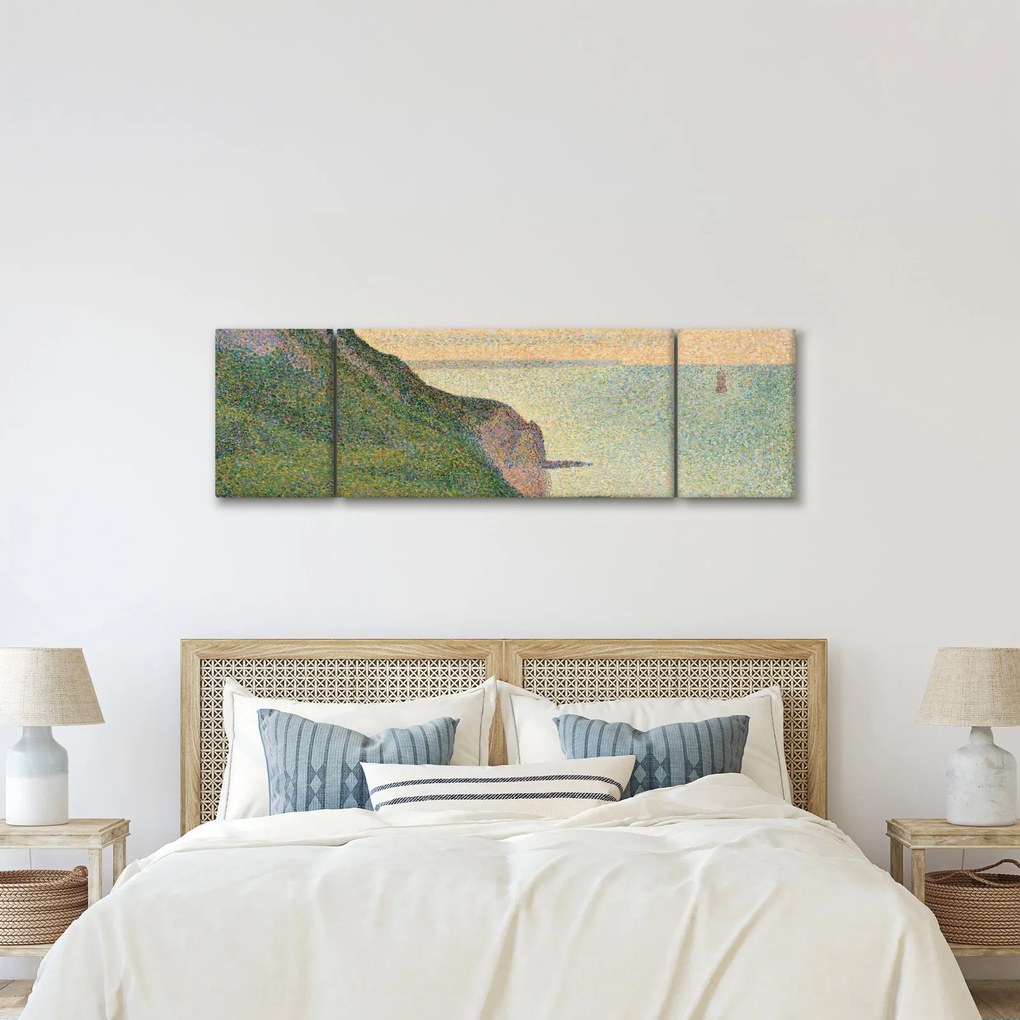 Obraz - Georges Seurat, Seascape at Port-en-Bessin, Normandy, reprodukcje (170x50 cm)