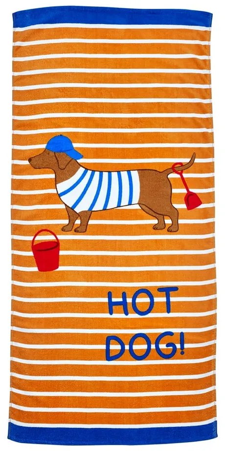 Pomarańczowy bawełniany ręcznik plażowy 76x160 cm Hot Dog – Catherine Lansfield