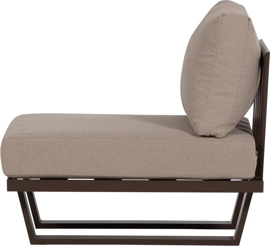 Brązowy metalowo-tapicerowany fotel ogrodowy Bear – WOOOD