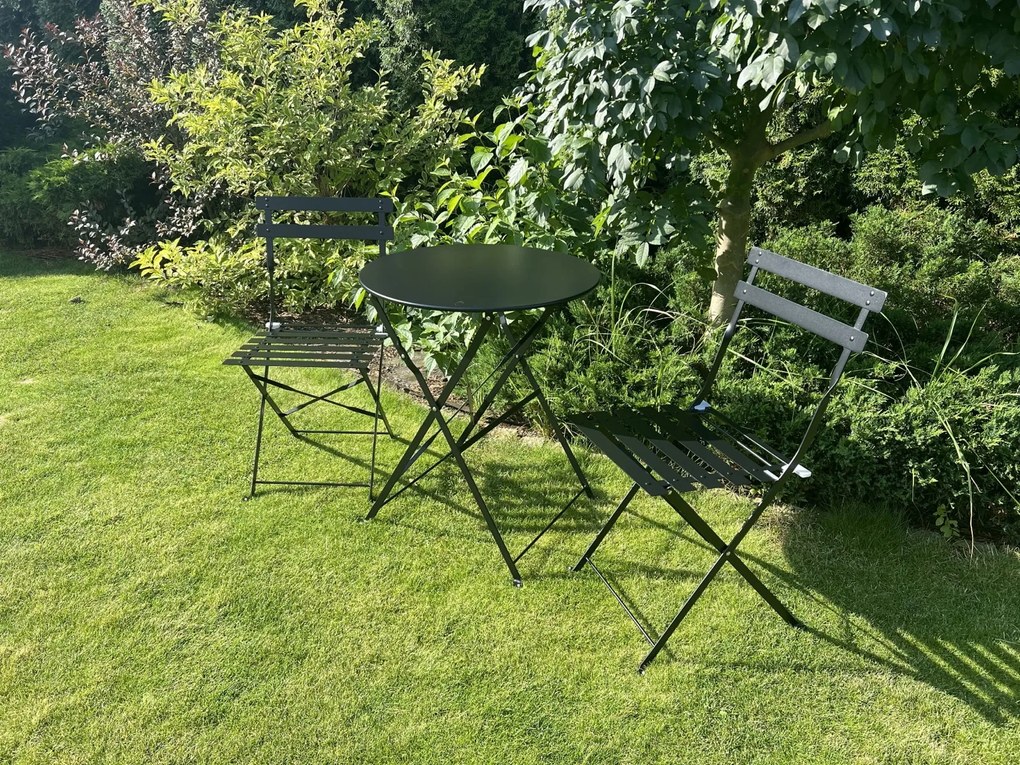 Zestaw składanych mebli restauracyjnych zewnętrznych Semplici, czarny