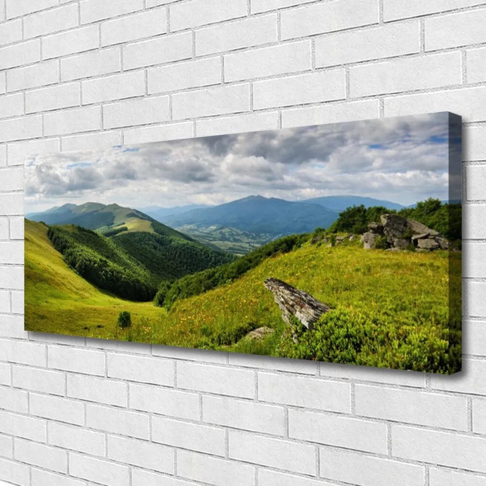 Obraz na płótnie Górska Polana o Poranku