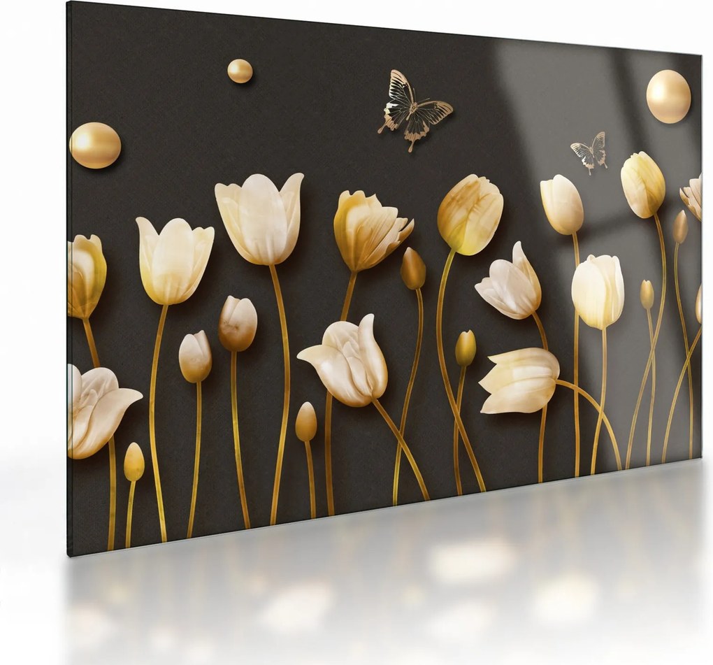 Obraz na szkle - Tulipany - abstrakcja (70x50 cm)