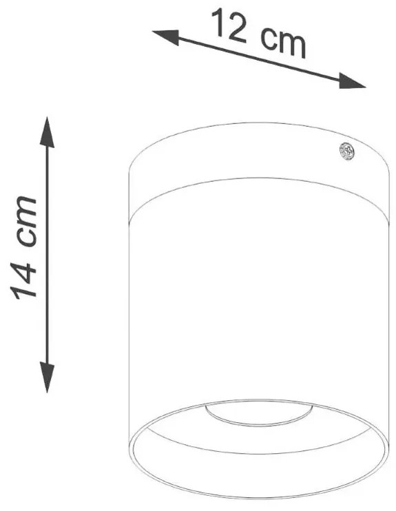 Czarny okrągły mały plafon spot sufitowy - 4X A649 G6-A15