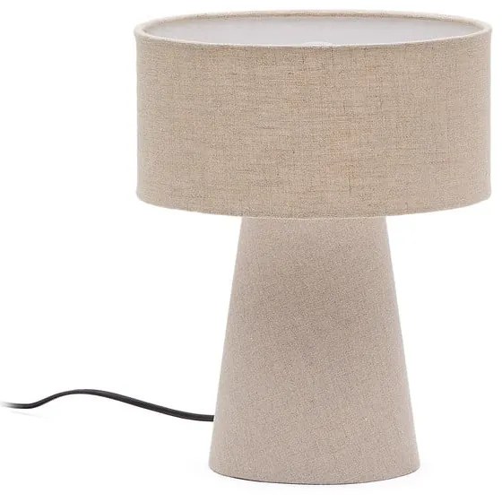 Szarobeżowa lampa stołowa z tekstylnym kloszem (wysokość 35 cm) Algaida – Kave Home