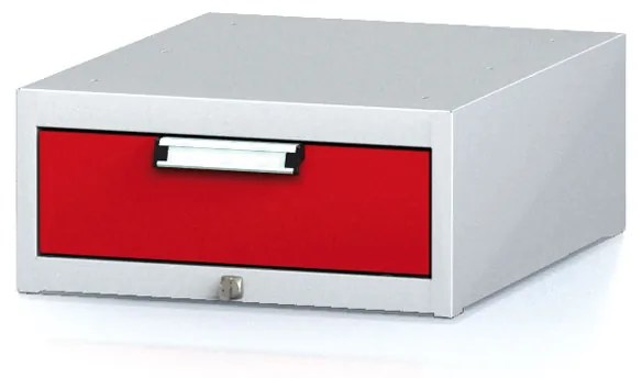 Kontenerek wiszący na narzędzia do stołów MECHANIC, 1 szuflada, 480 x 600 x 218 mm, czerwone drzwi