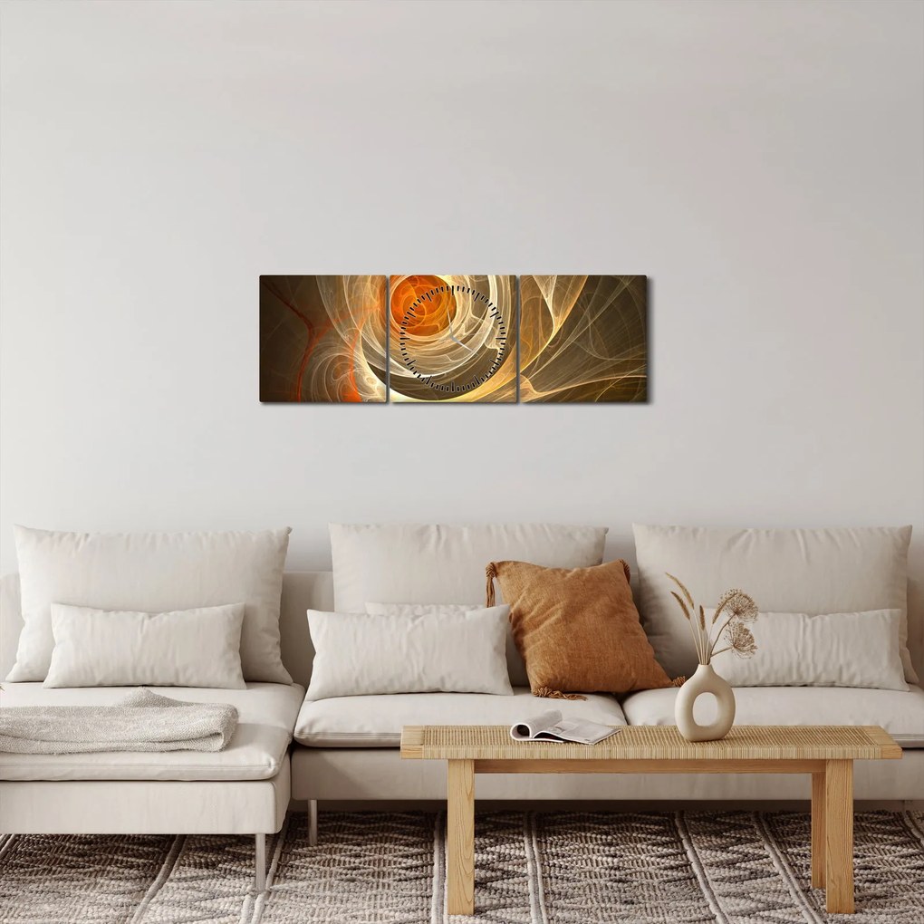Obraz abstrakcji (z zegarem) (90x30 cm)