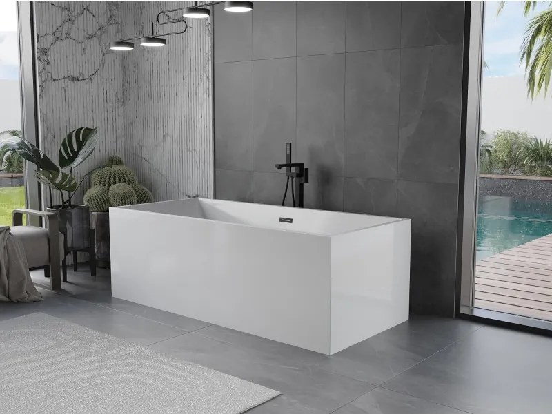 Mexen Vigo wanna wolnostojąca 178,5 x 80 cm, biała, przelew czarny - 51251788000-70