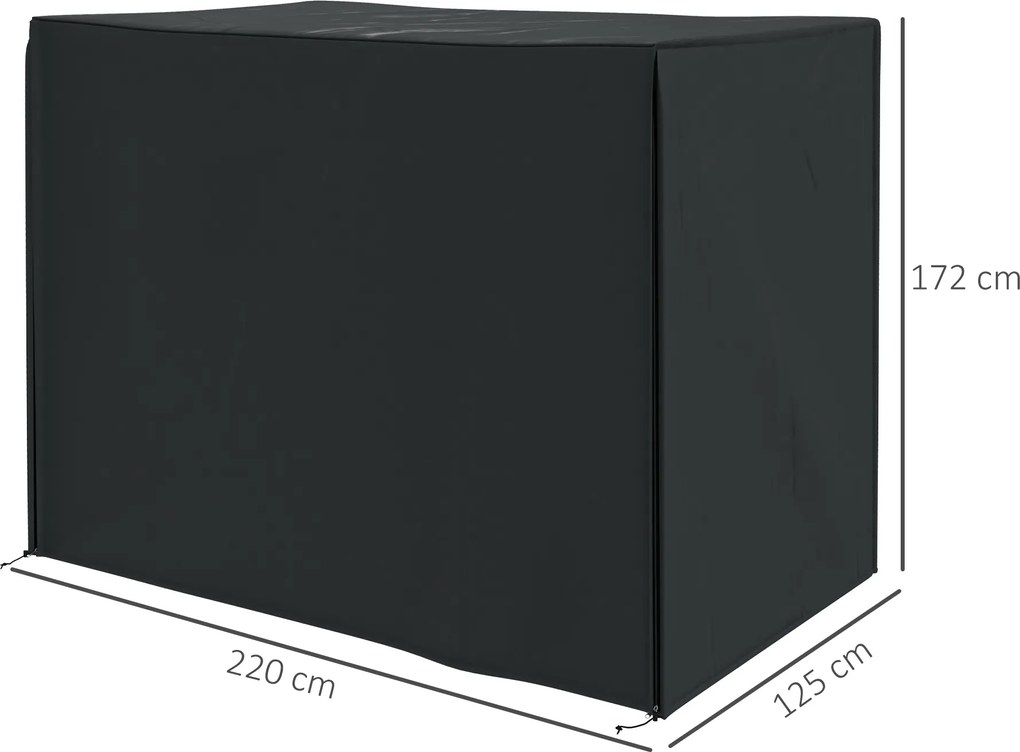 Outsunny Wodoodporny Pokrowiec na Huśtawkę Ogrodową z Poliestru, 220x125x172cm, Czarny, Ochrona przed Deszczem | Aosom PL