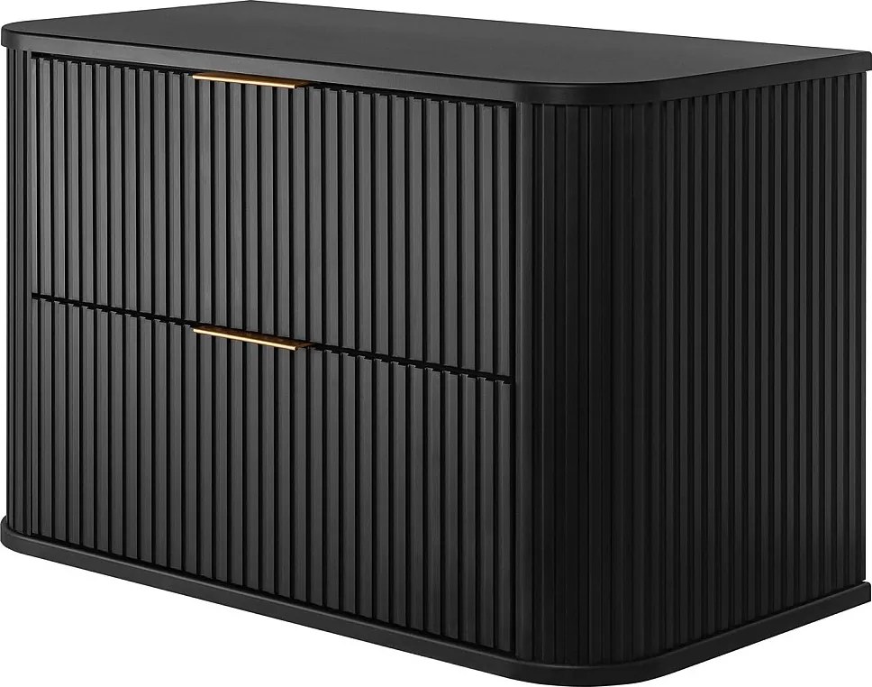 Szafka łazienkowa, czarna ze złotym uchwytem, ​​80,4 x 51,7 x 41,5 cm